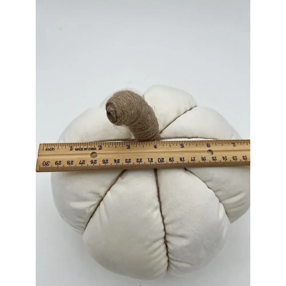 Ivory Velvet Pumpkin Shaped‎ Decorative Pillow Way To celebrate Size 6”X 9” Soft